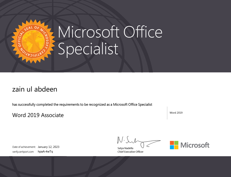 Microsoft Office Specialist